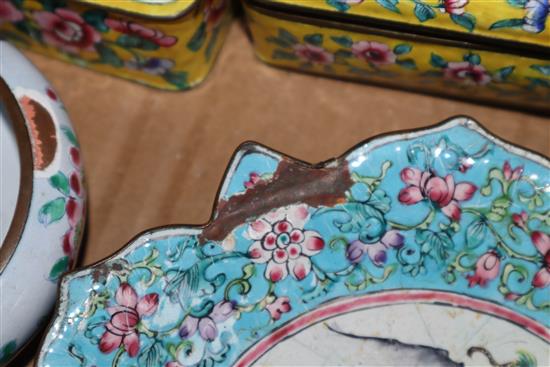 A group of Chinese Canton enamel polychrome wares
